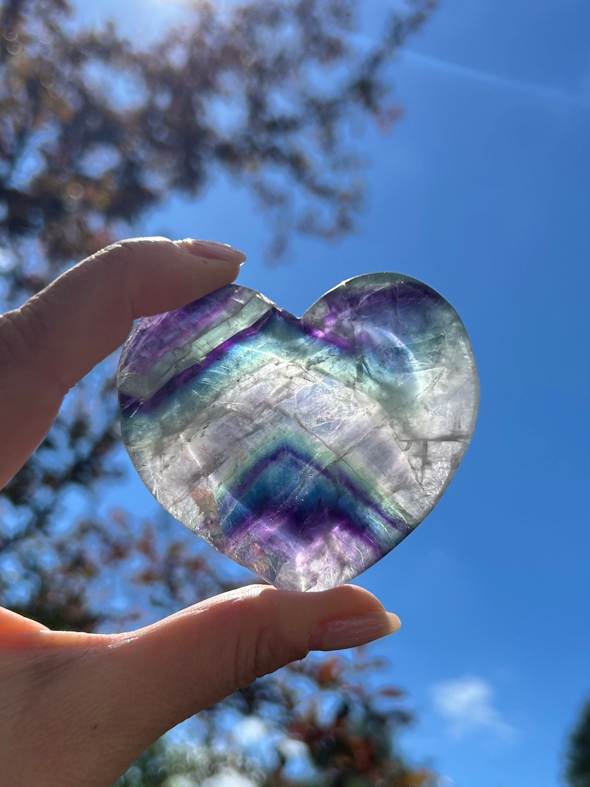Fluorit Herz Carving