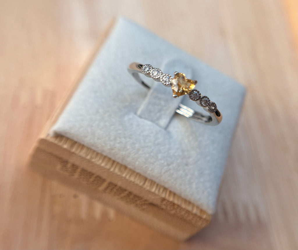 Citrin Herz Ring