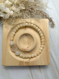 Honigcalcit Armband mit Bergkristall