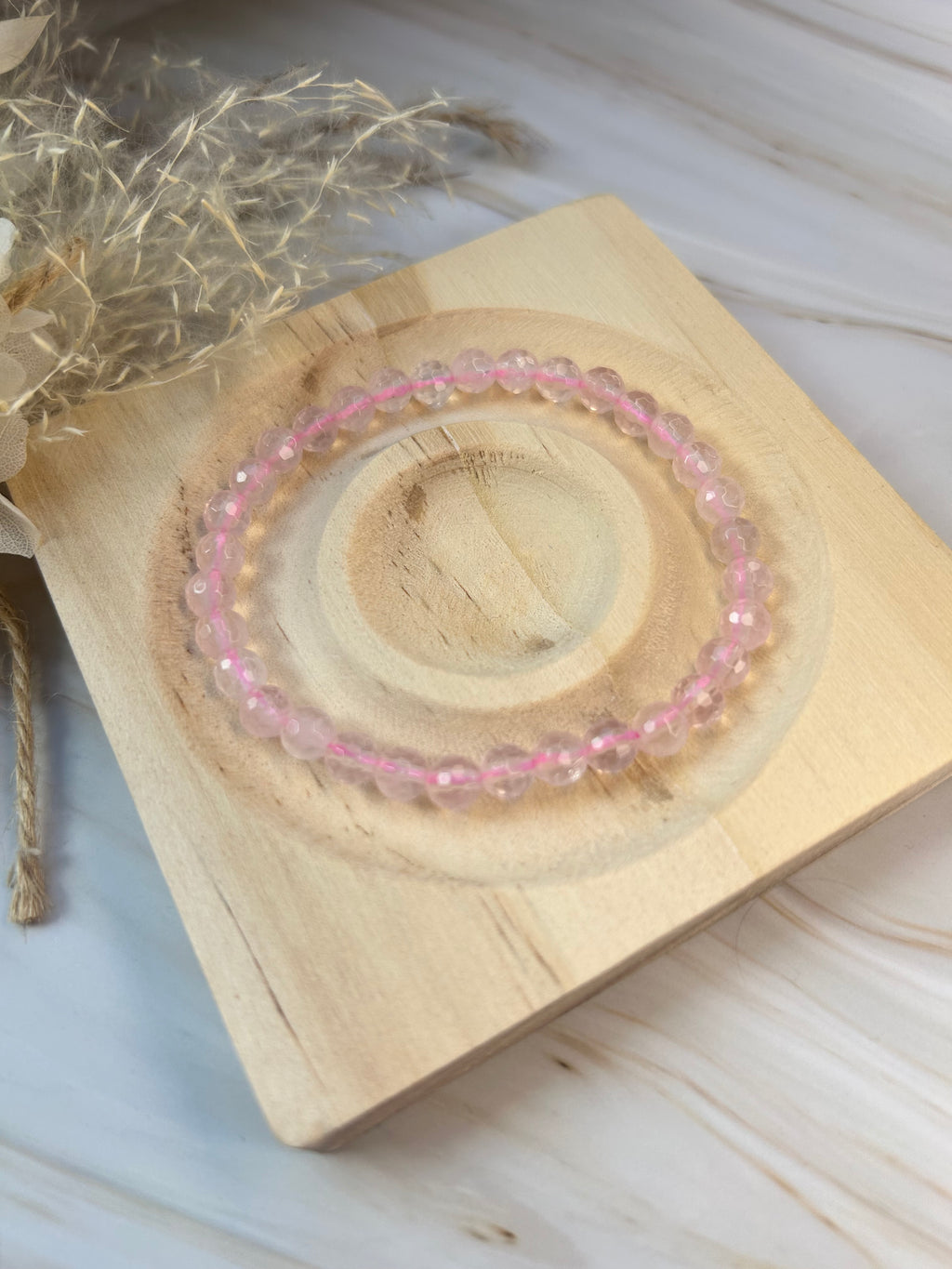 Rosenquarz Armband faccetiert 0,6