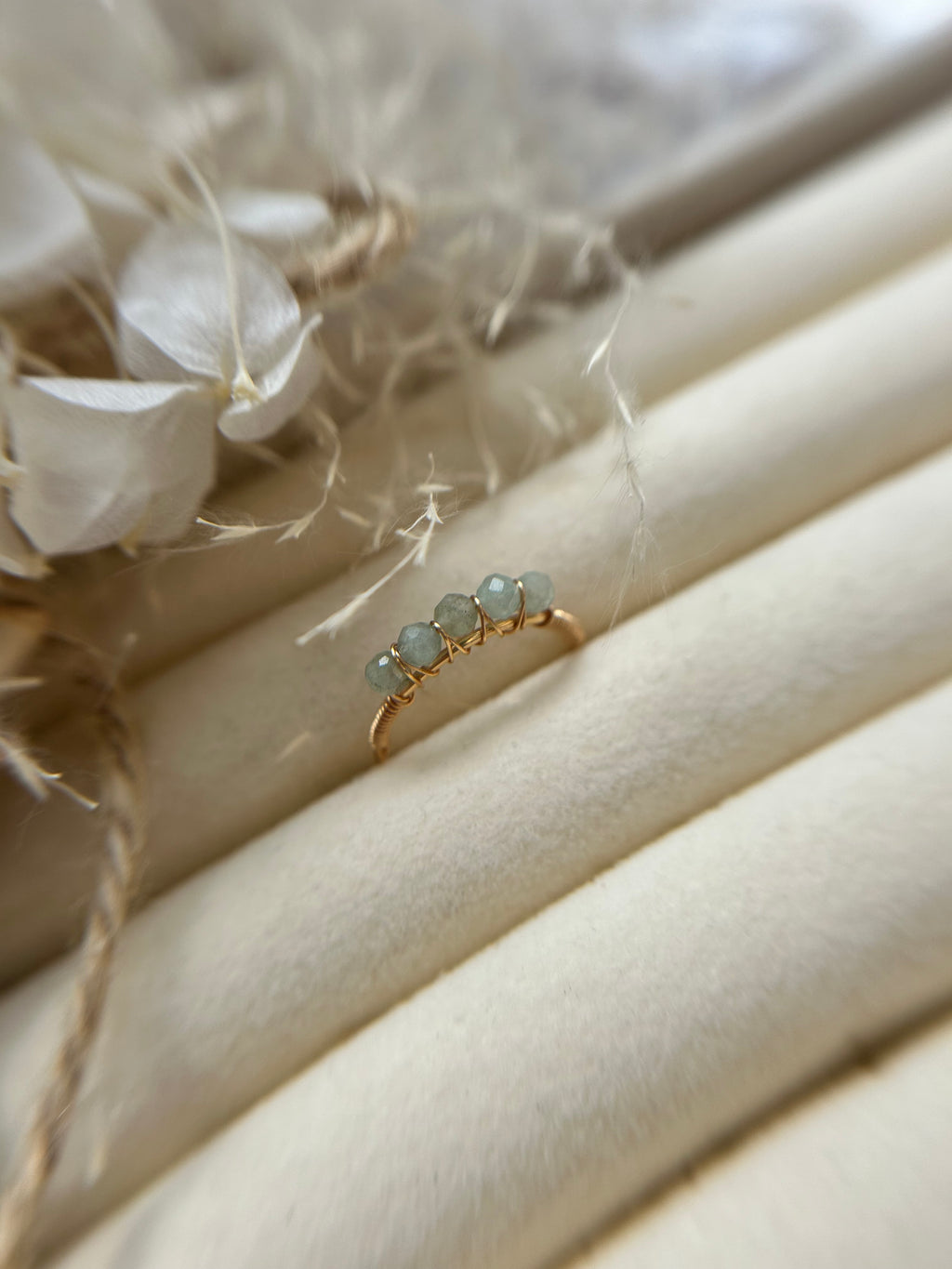 Amazonit Ring vergoldet