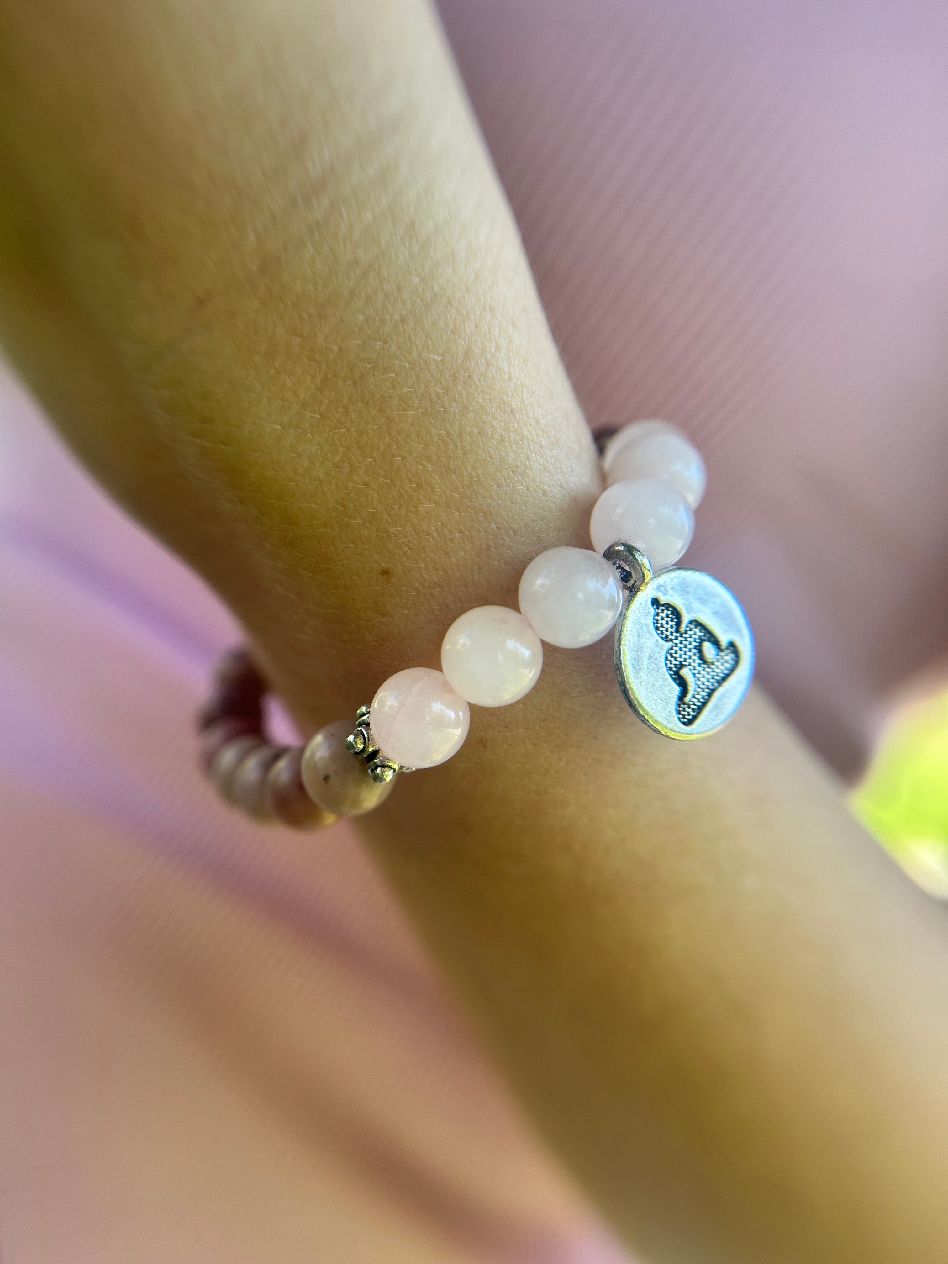 Rosenquarz & Rhodochrosit Buddha Armband