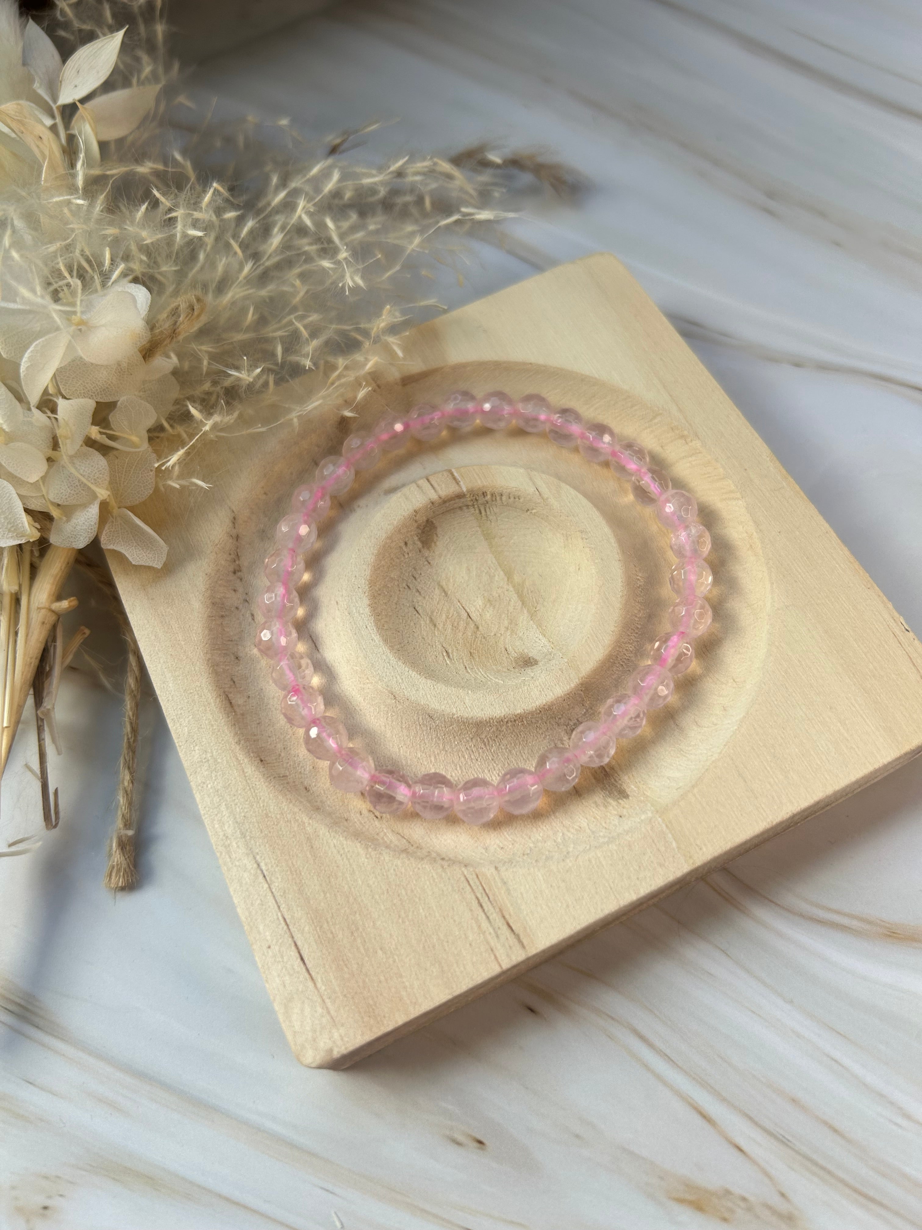 Rosenquarz Armband faccetiert 0,6