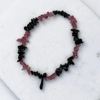 Rosa & Schwarzer Turmalin Splitter Armband