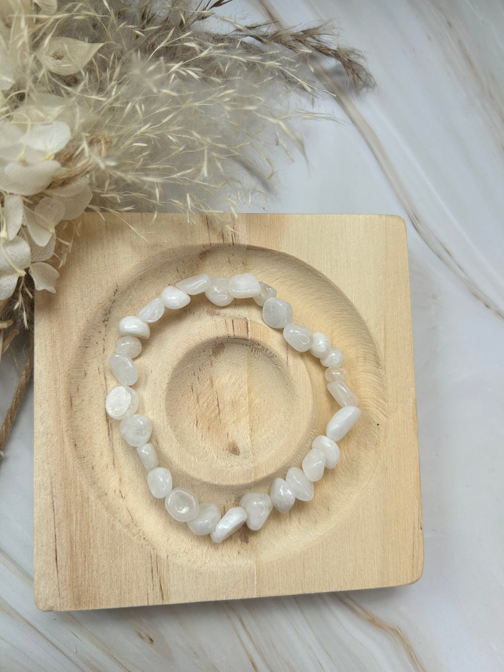 Mondstein (weißer Labradorit) Armband Nuggets