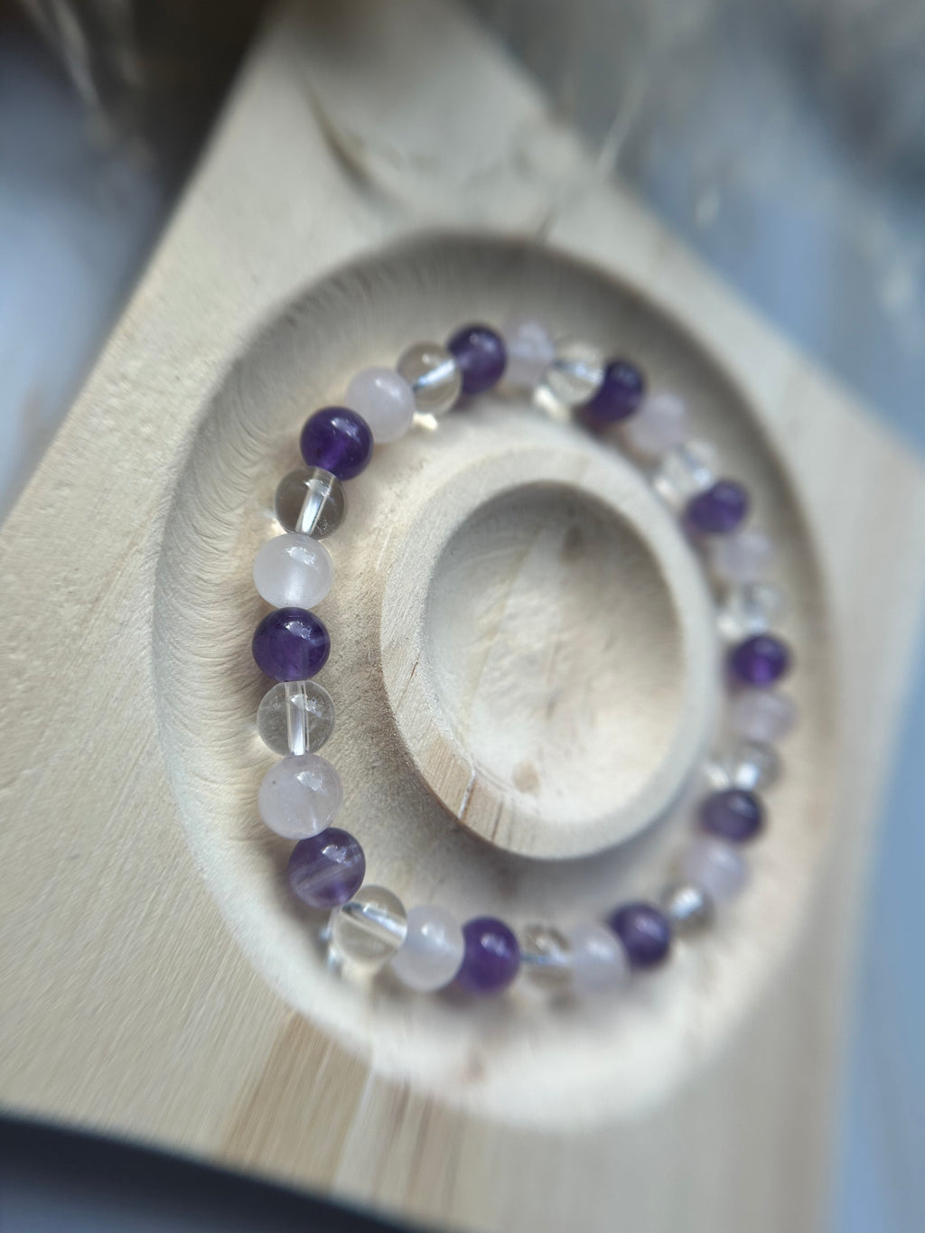 Amethyst | Rosenquarz | Bergkristall Armband