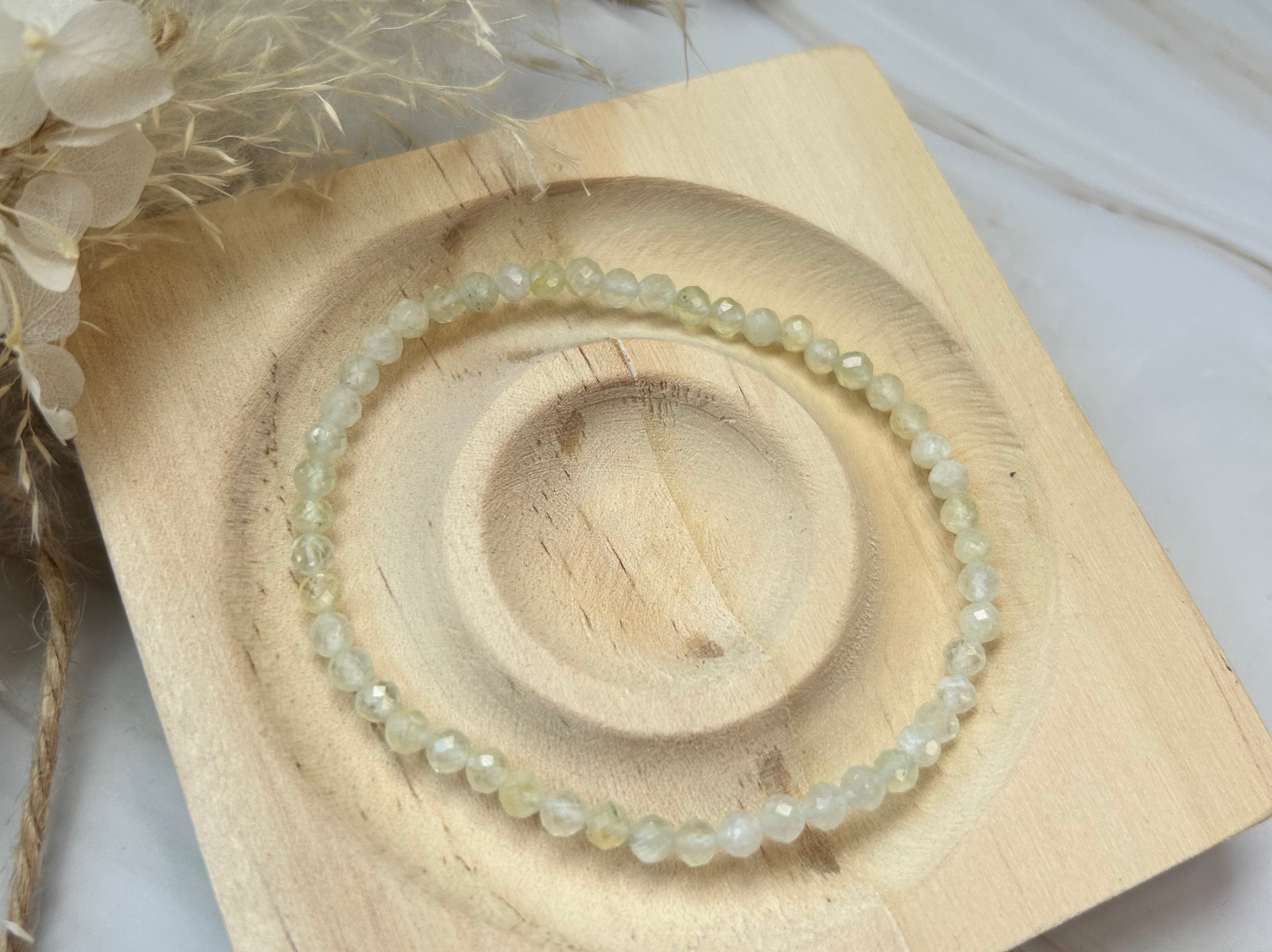 Prehnit Armband faccetiert
