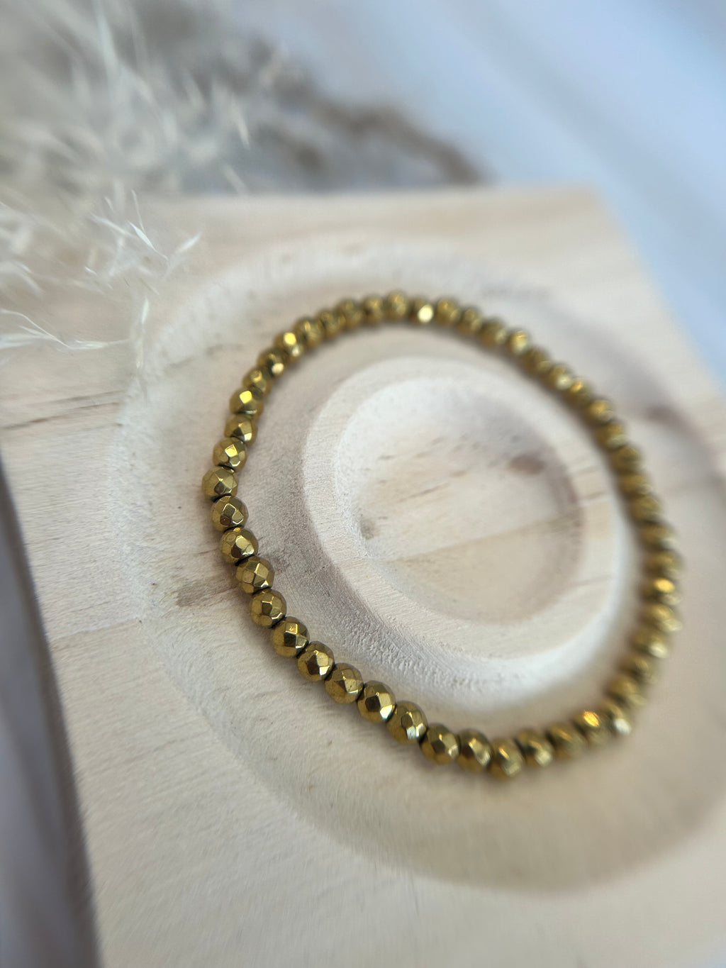 Hämatit Armband gold faccetiert