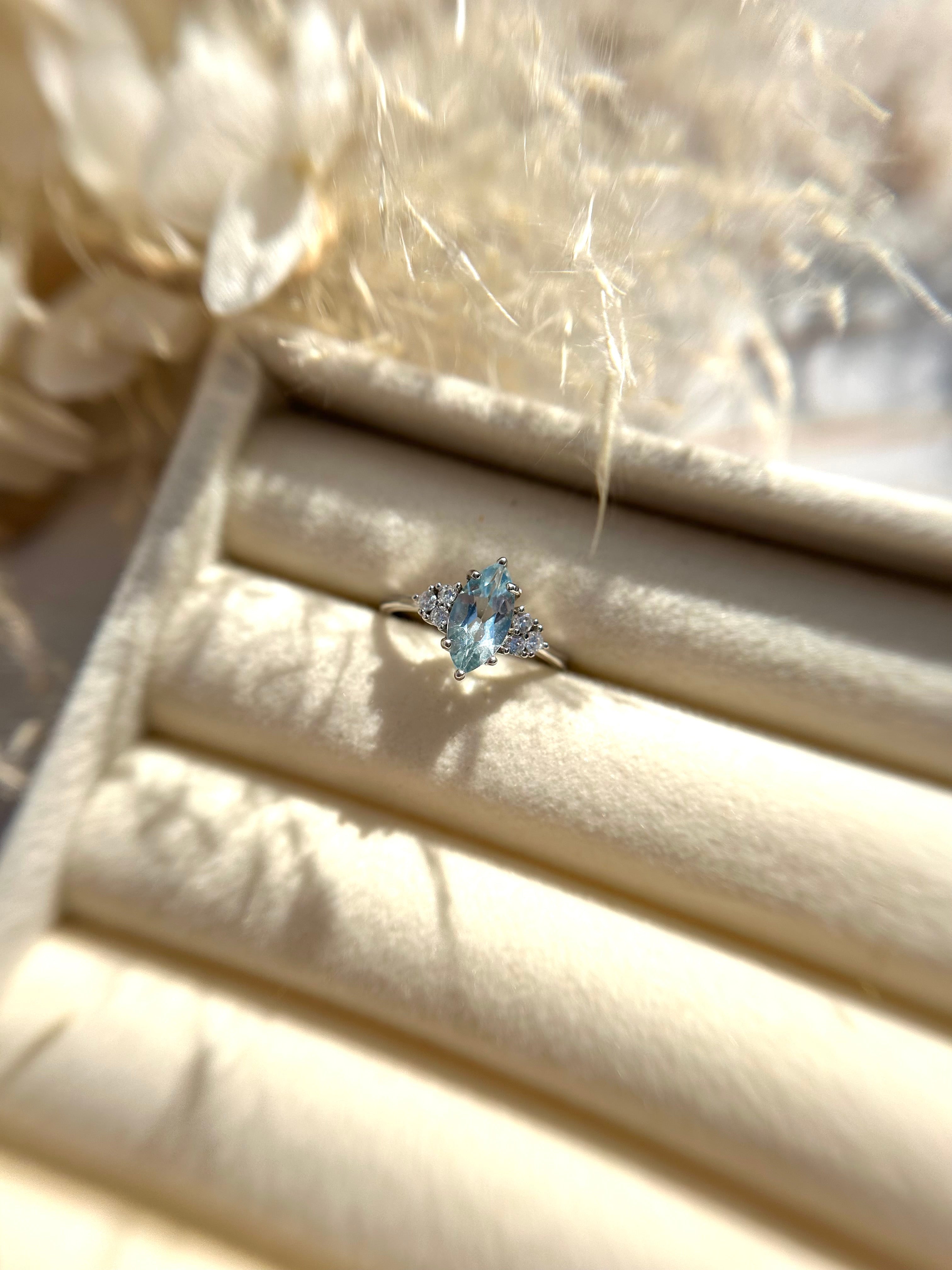Aquamarin Ring 925er Silber