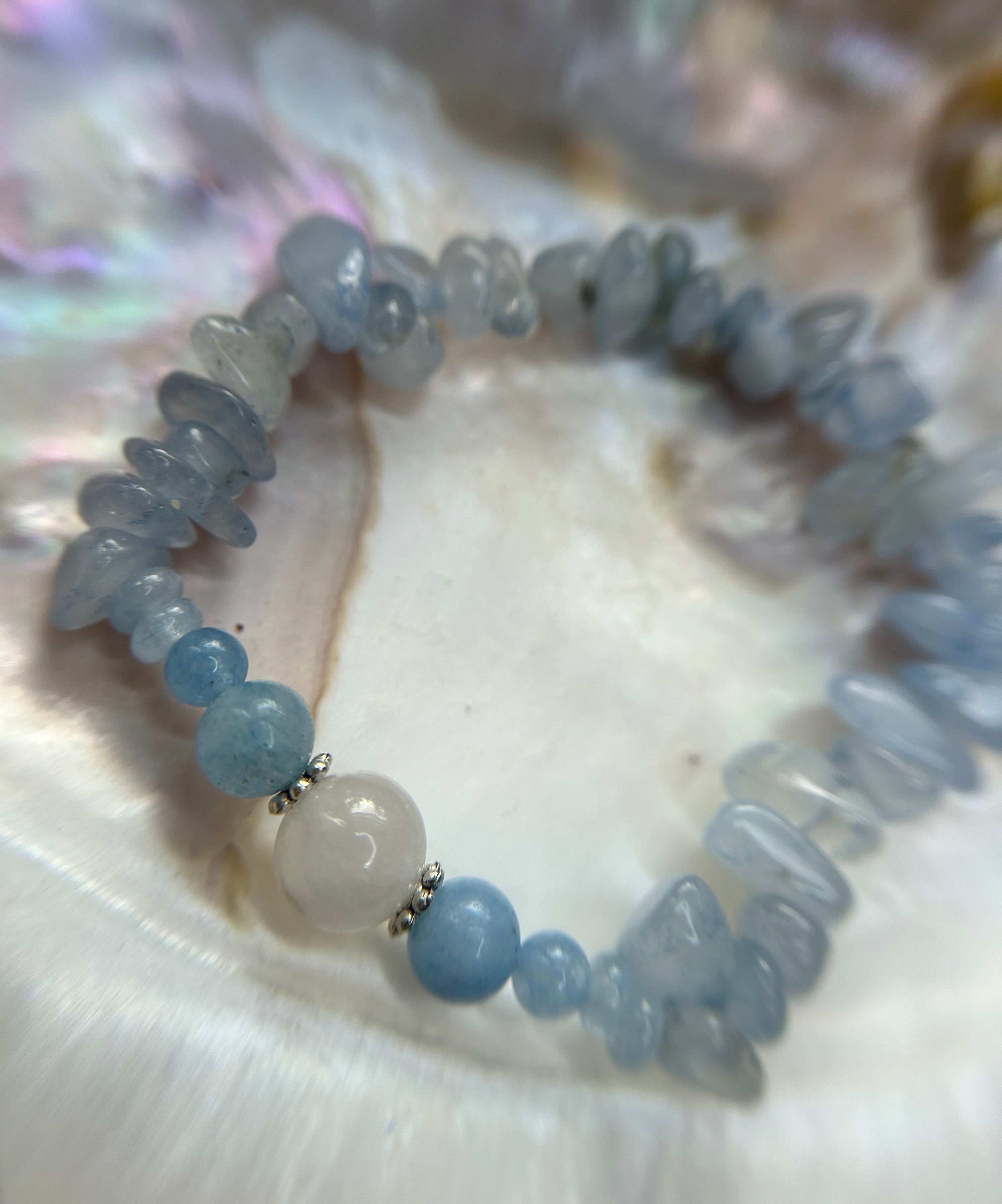 Aquamarin Splitter Armband