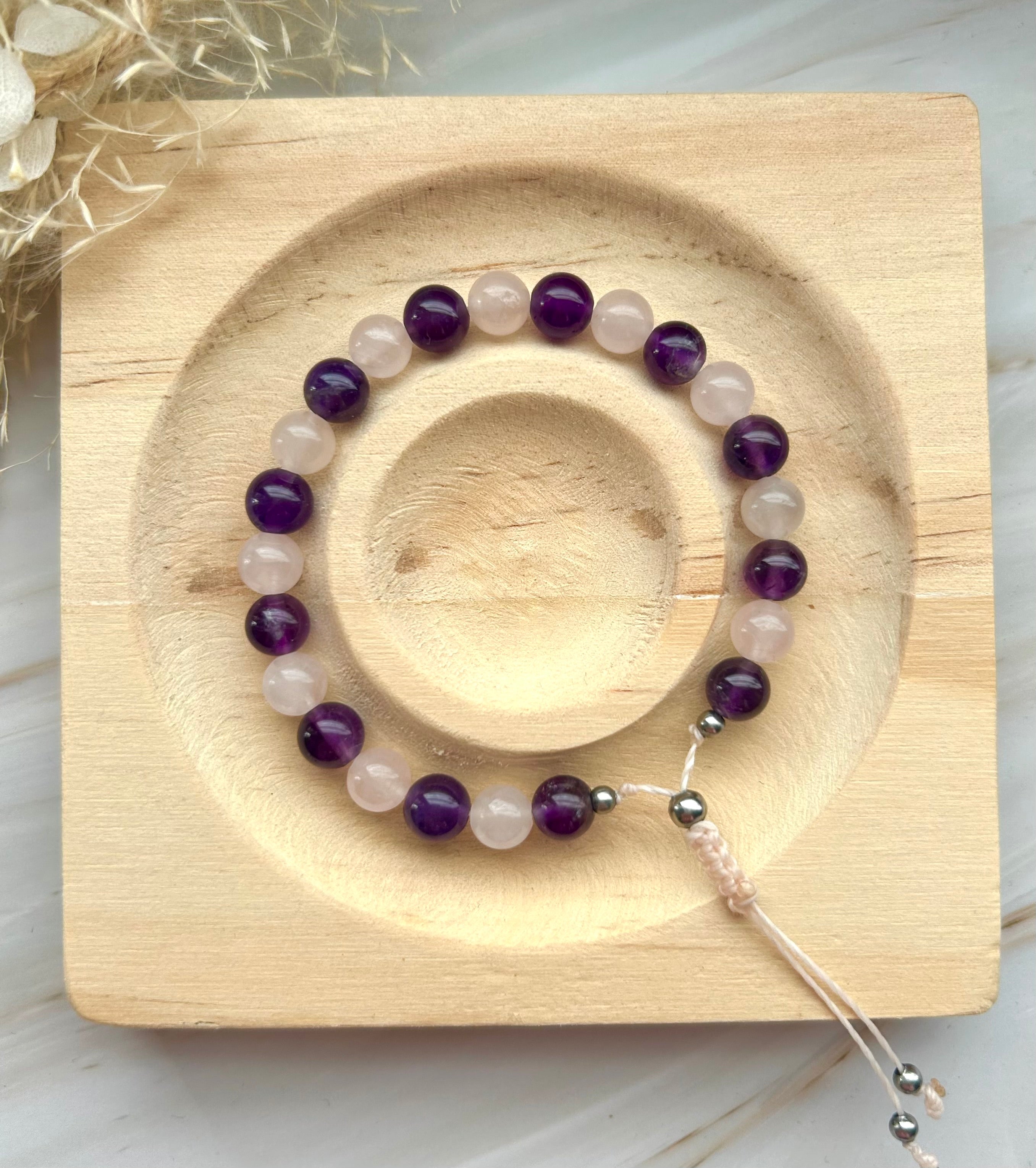 Mala Armband | Rosenquarz & Amethyst