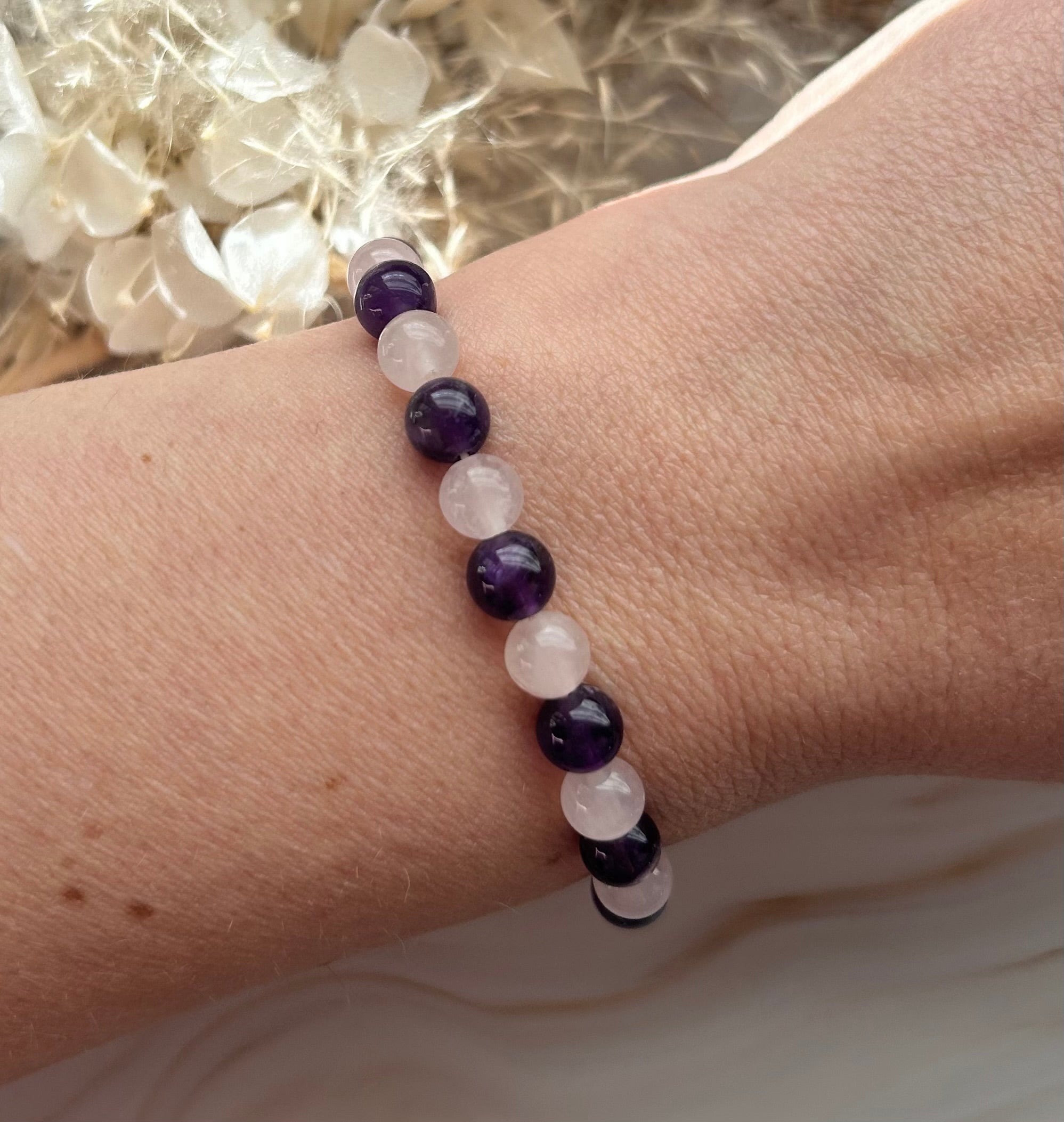 Mala Armband | Rosenquarz & Amethyst