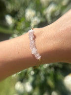 Rosenquarz Armband vergoldet