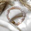 Kirschblütenachat mit Buddha Charm | Gold