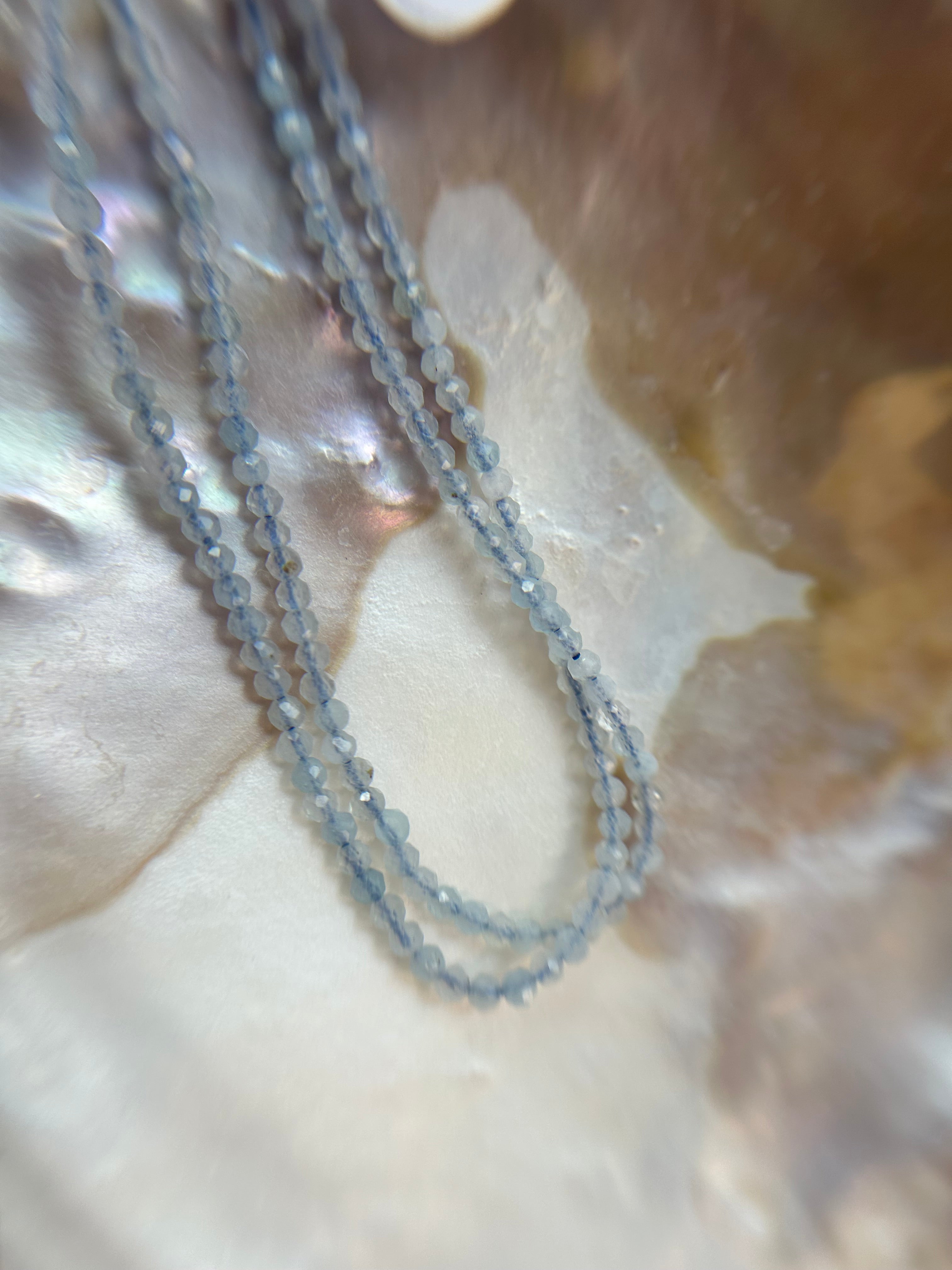 Aquamarin Kette faccetiert