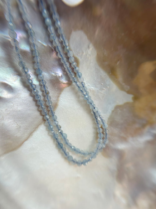Aquamarin Kette faccetiert