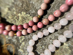 Mala „Herzensliebe“ mit Rosenquarz und Rhodochrosit | 110 Perlen