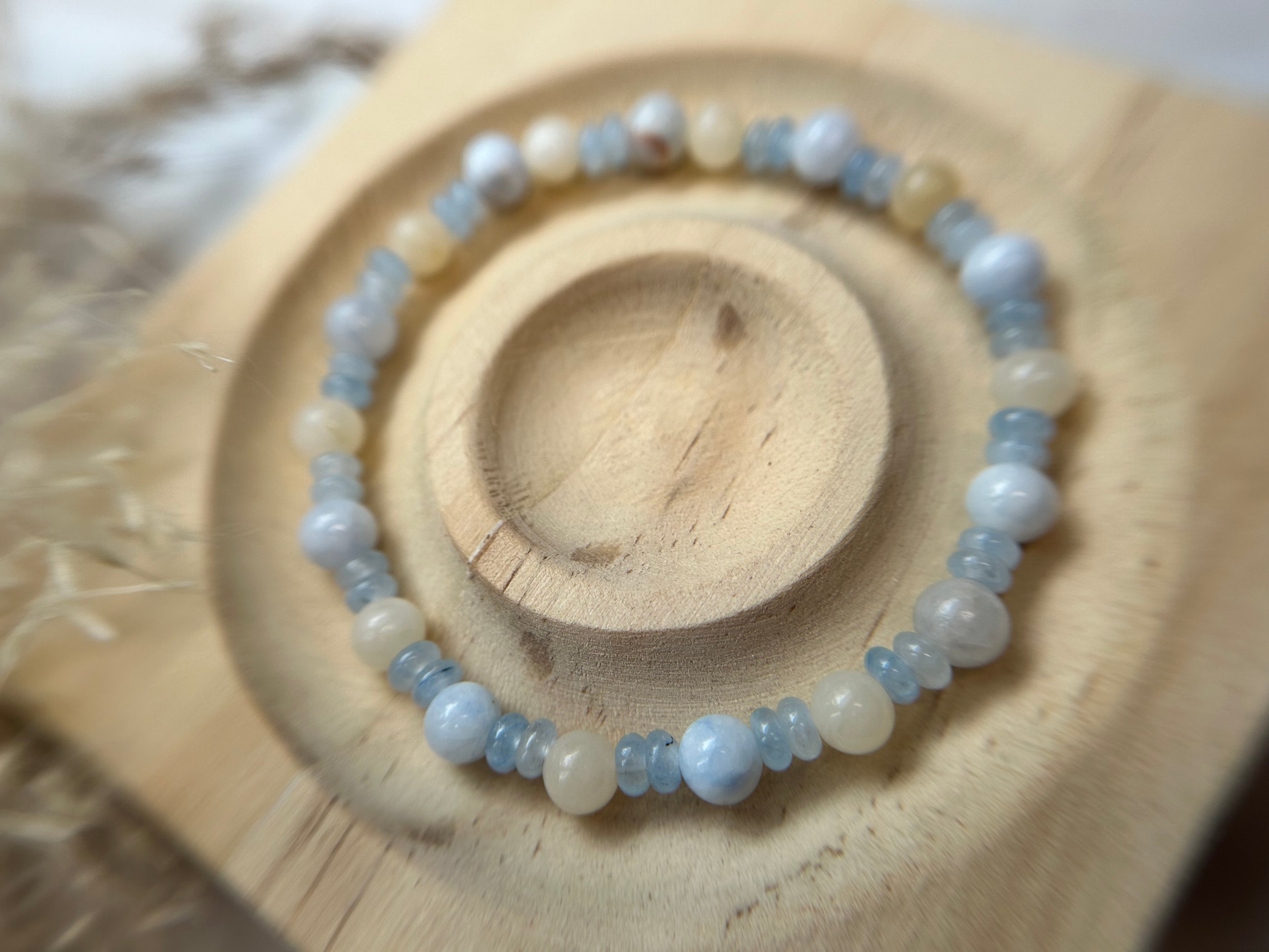 Chalcedon | Honigcalcit | Aquamarin Armband