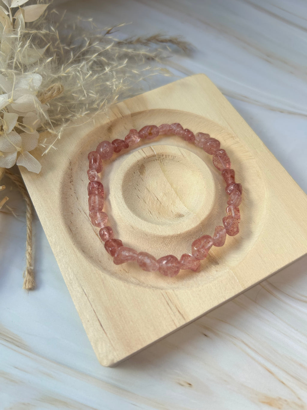 Erdbeerquarz Armband Nugget
