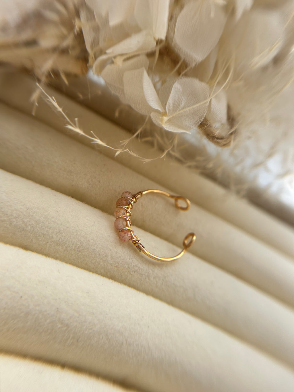Sonnenstein Ring vergoldet