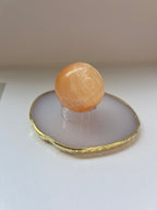 Orangen Selenit Kugel