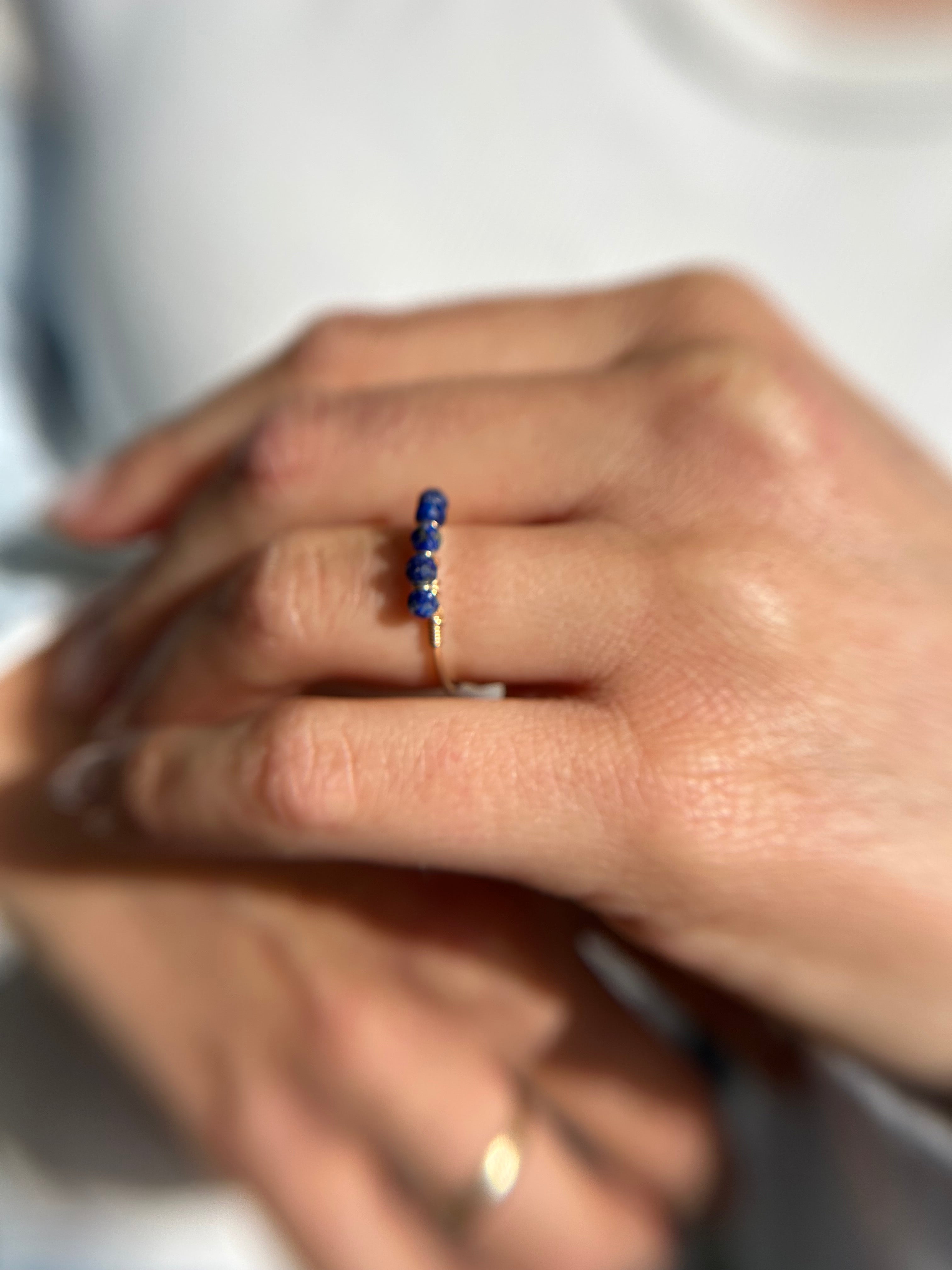 Lapislazuli Ring vergoldet