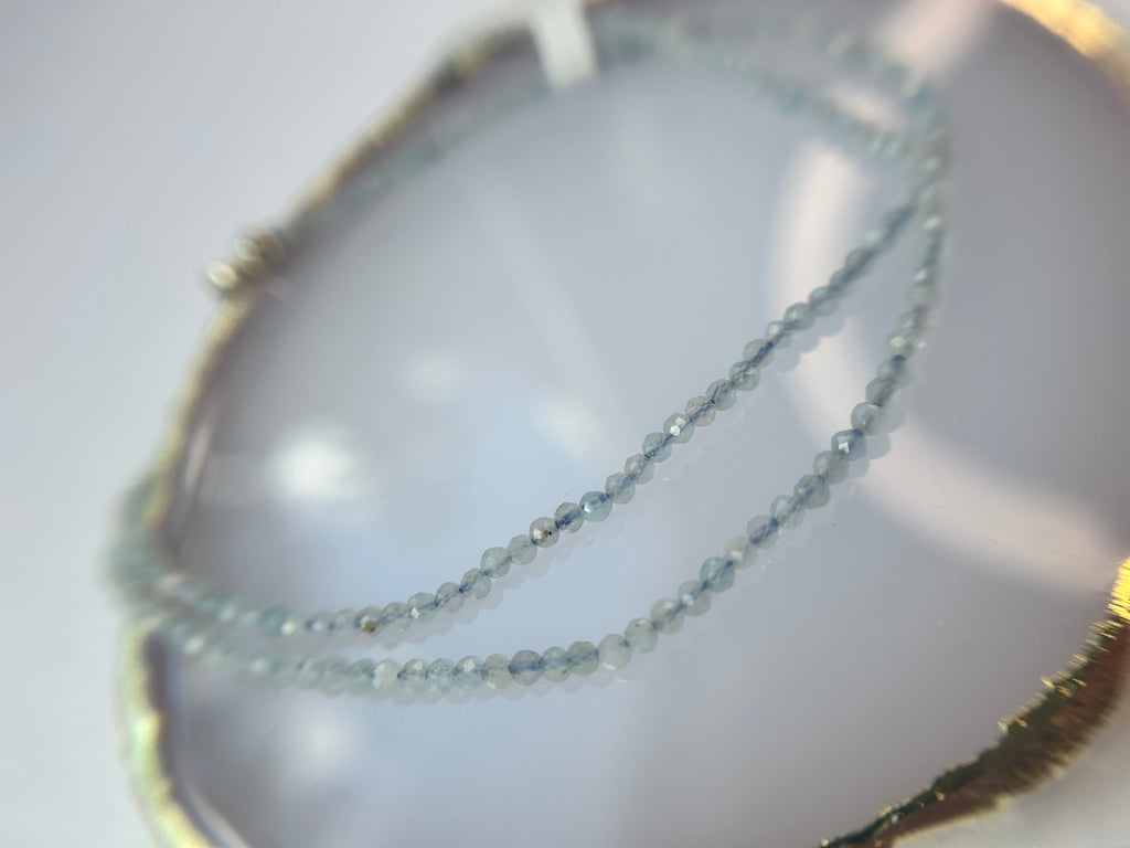 Aquamarin Kette faccetiert