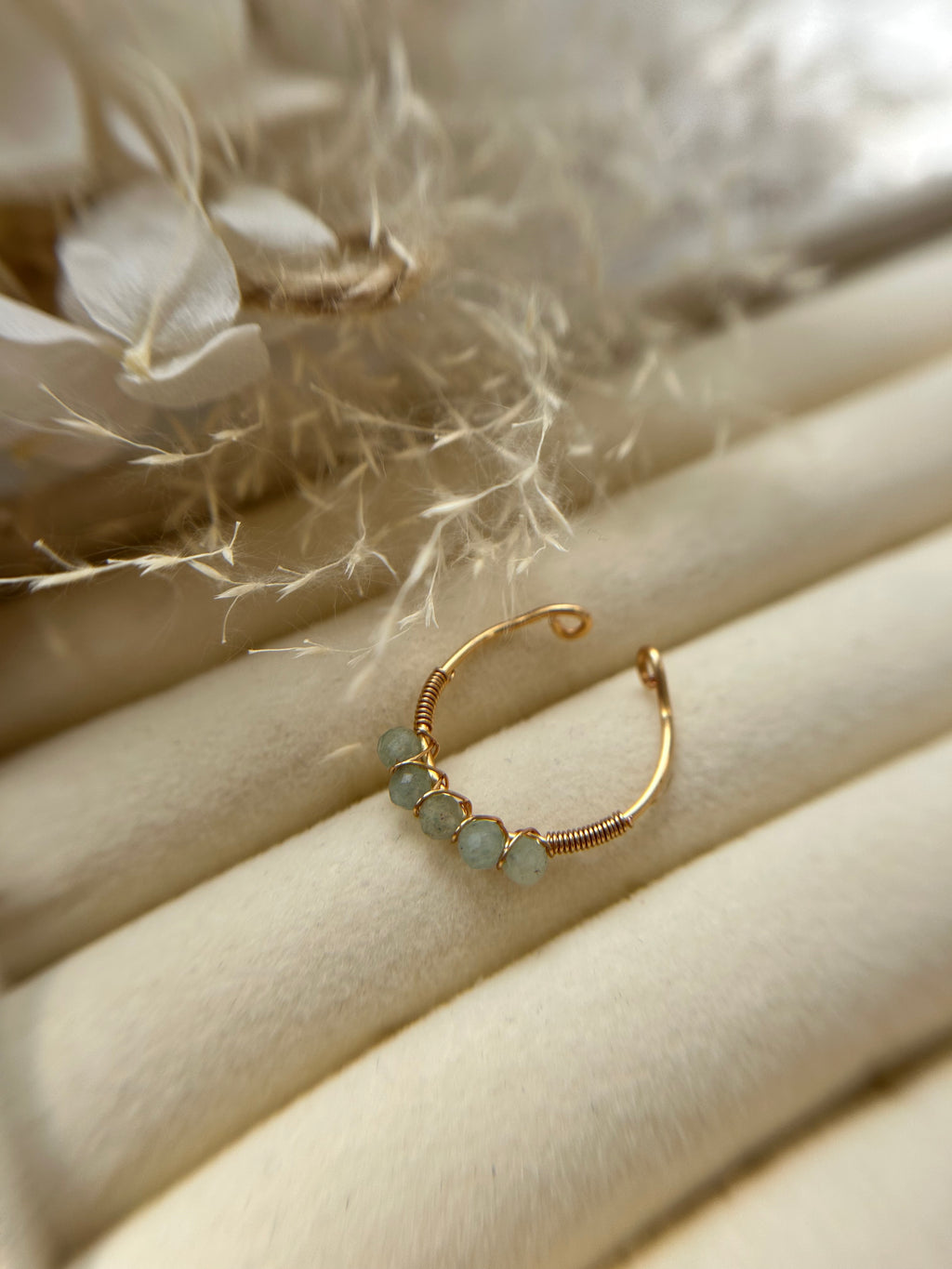 Amazonit Ring vergoldet