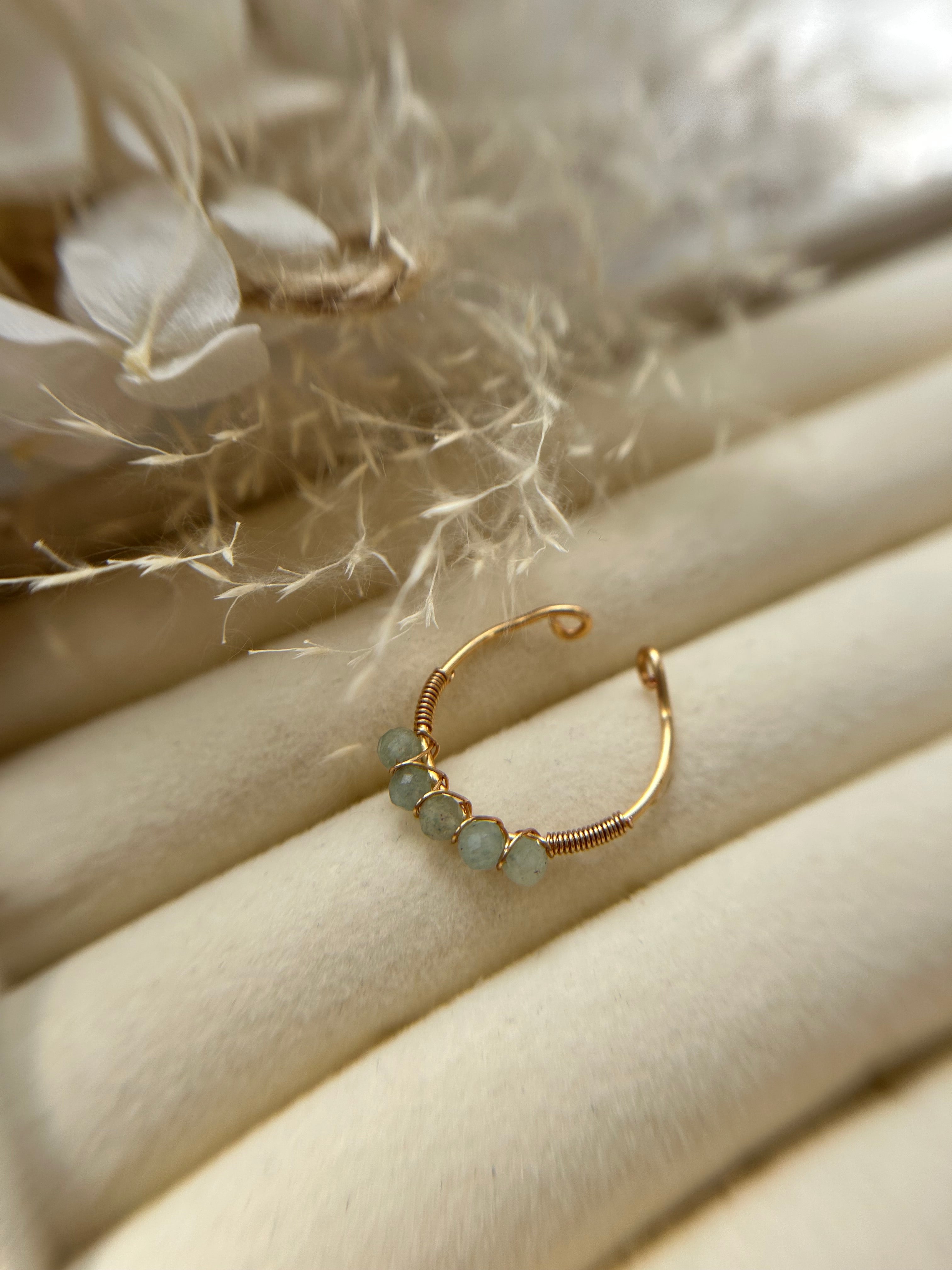 Amazonit Ring vergoldet