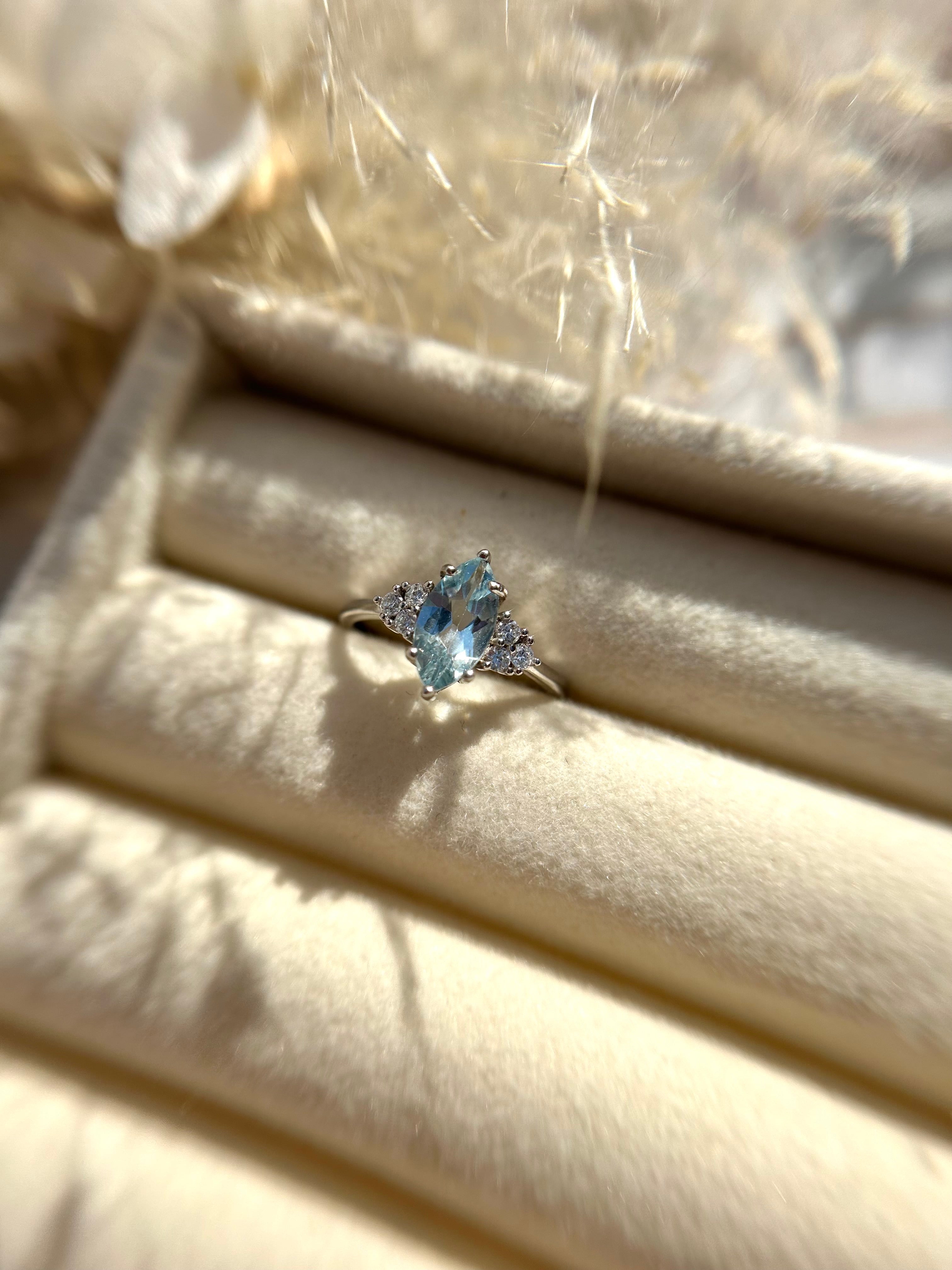 Aquamarin Ring 925er Silber