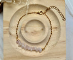 Rosenquarz Armband vergoldet