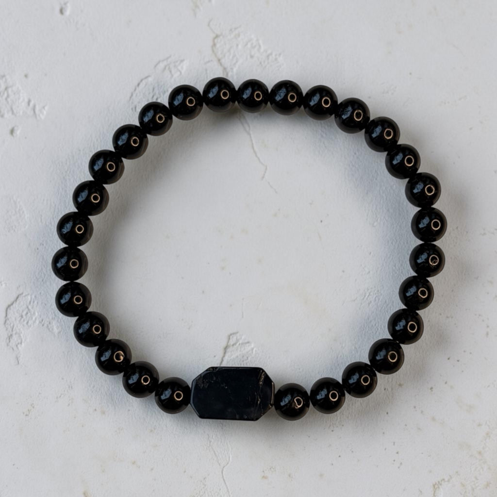 Turmalin Armband mit Turmalinscheibe 6mm
