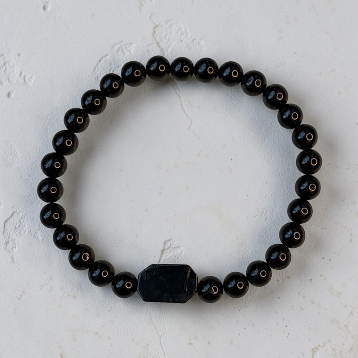 Turmalin Armband mit Turmalinscheibe 6mm