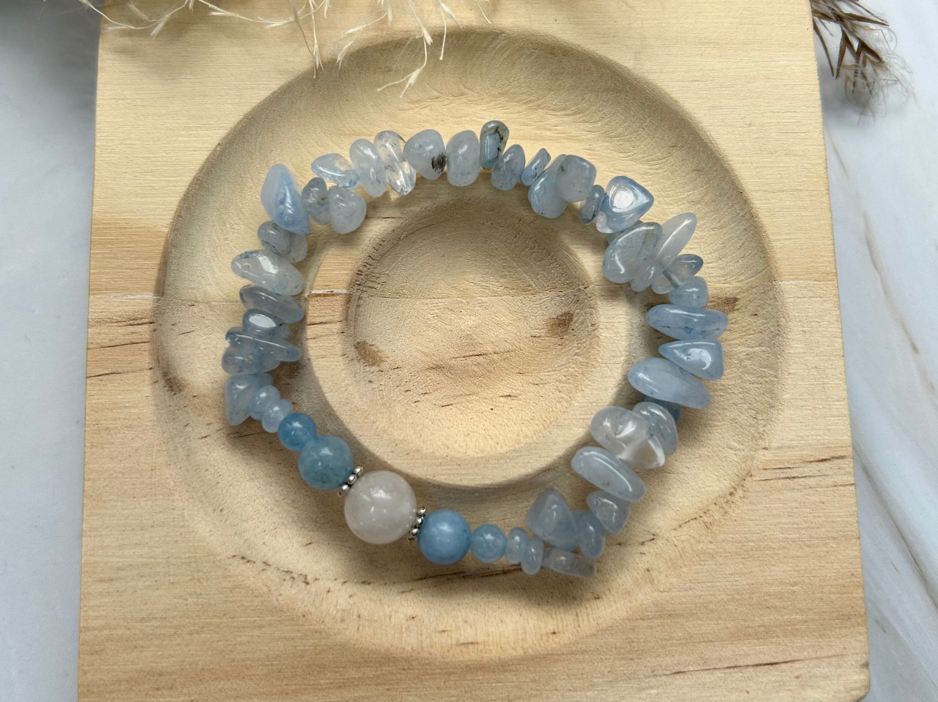 Aquamarin Splitter Armband