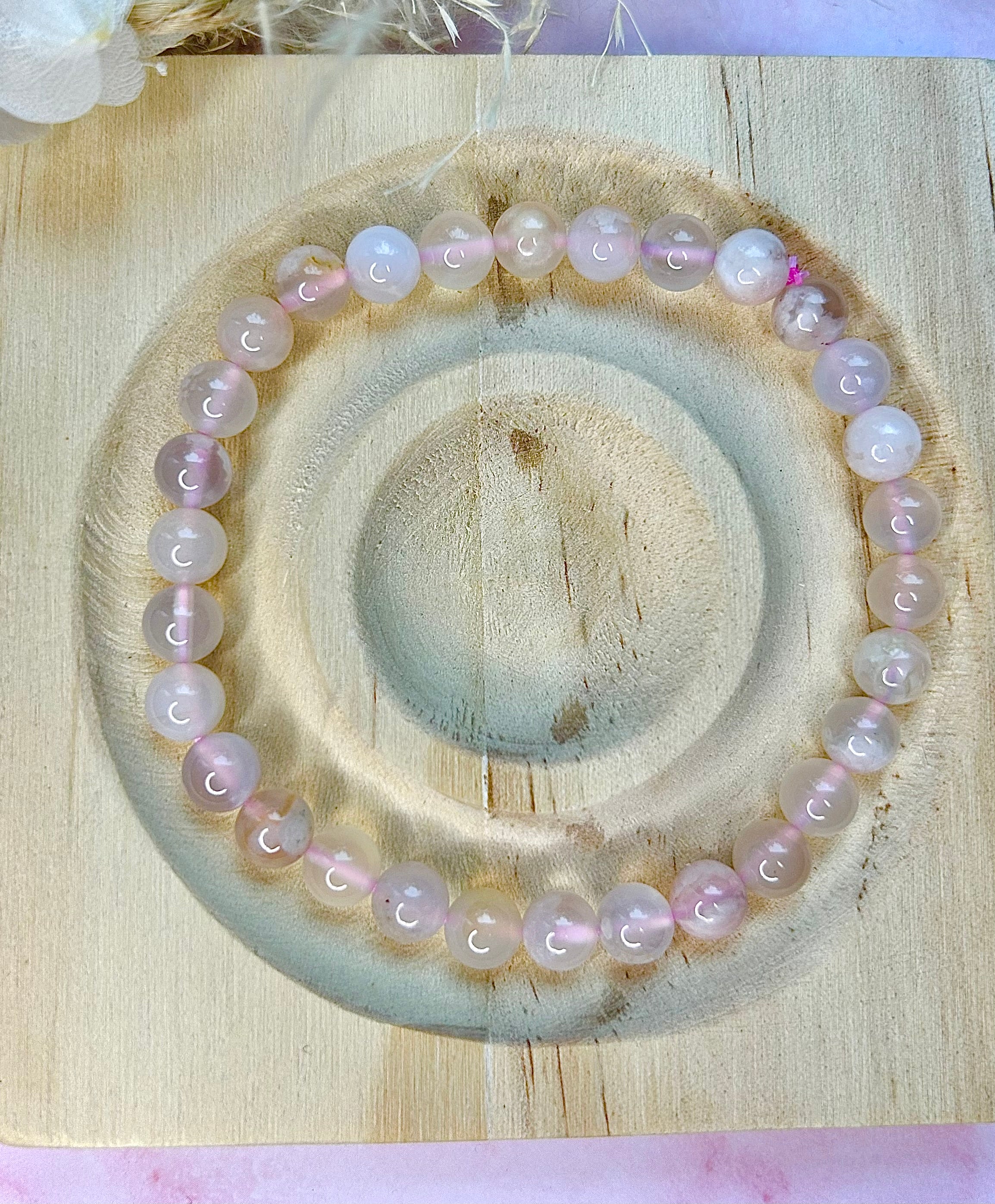 Kirschblütenachat Armband 6mm