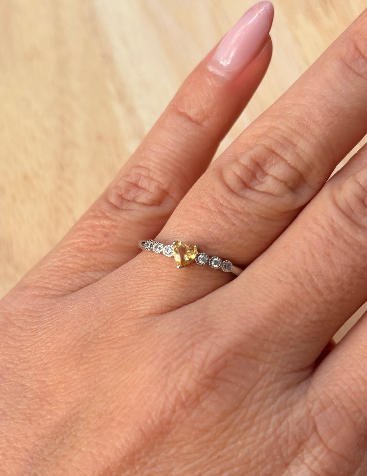Citrin Herz Ring