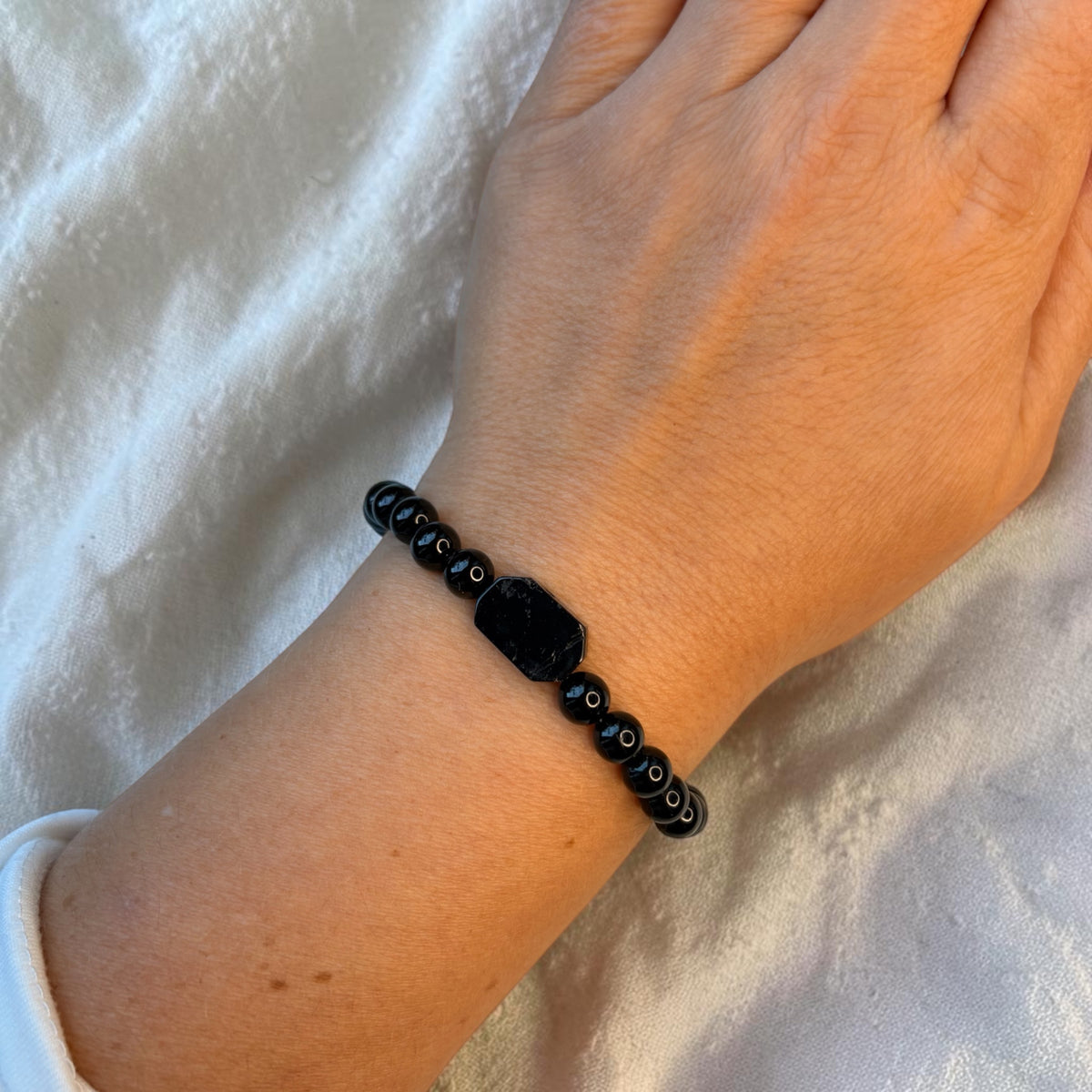 Turmalin Armband mit Turmalinscheibe 6mm