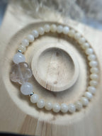 Honigcalcit Armband mit Bergkristall