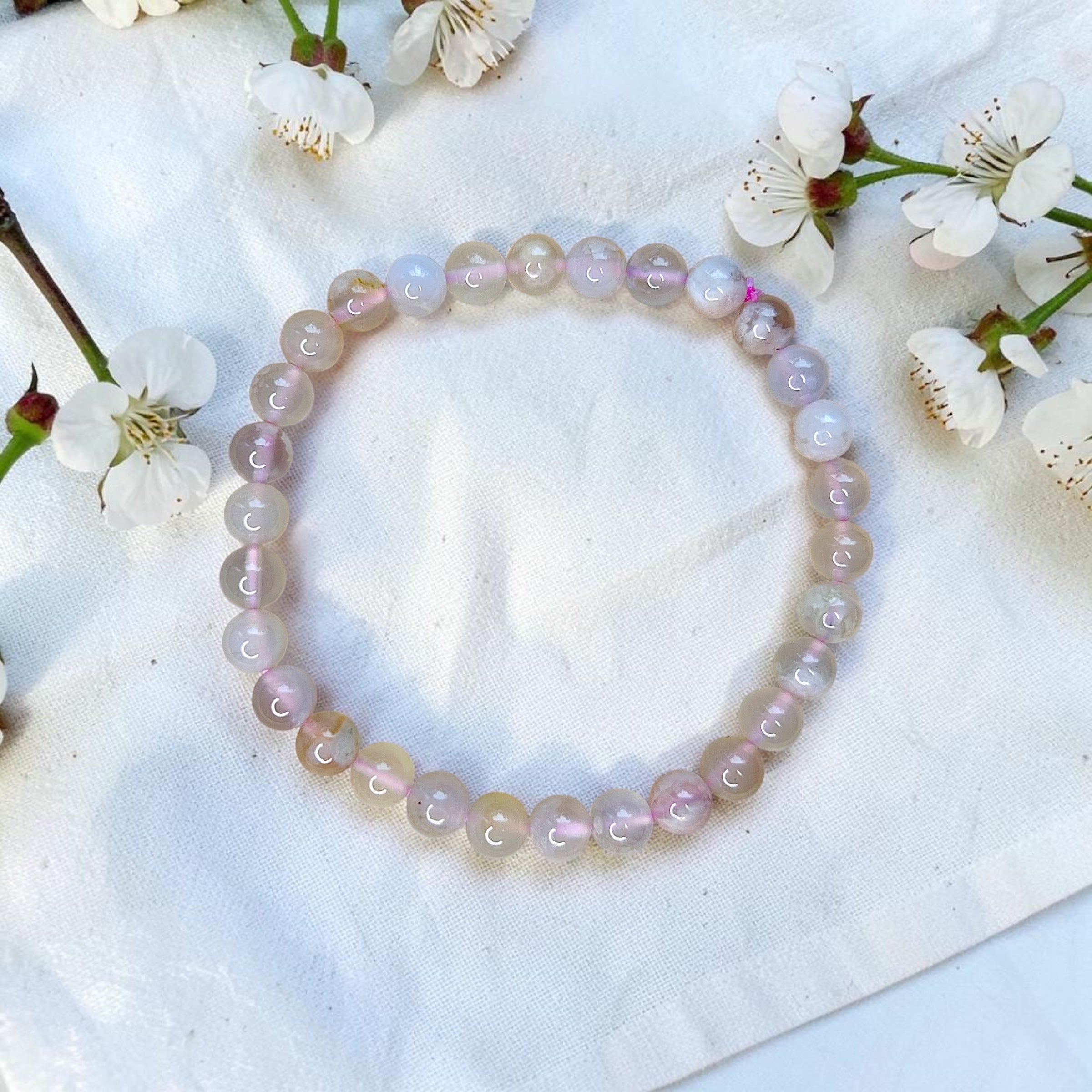 Kirschblütenachat Armband 6mm