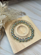 Aqua Aura Bergkristall Armband 0,8 mm