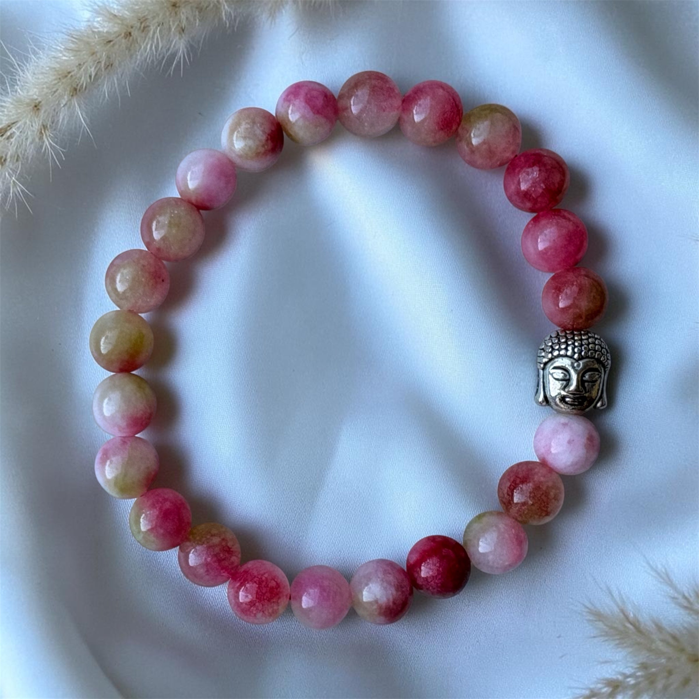 Quarzit Armband mit Buddha Charm 8mm