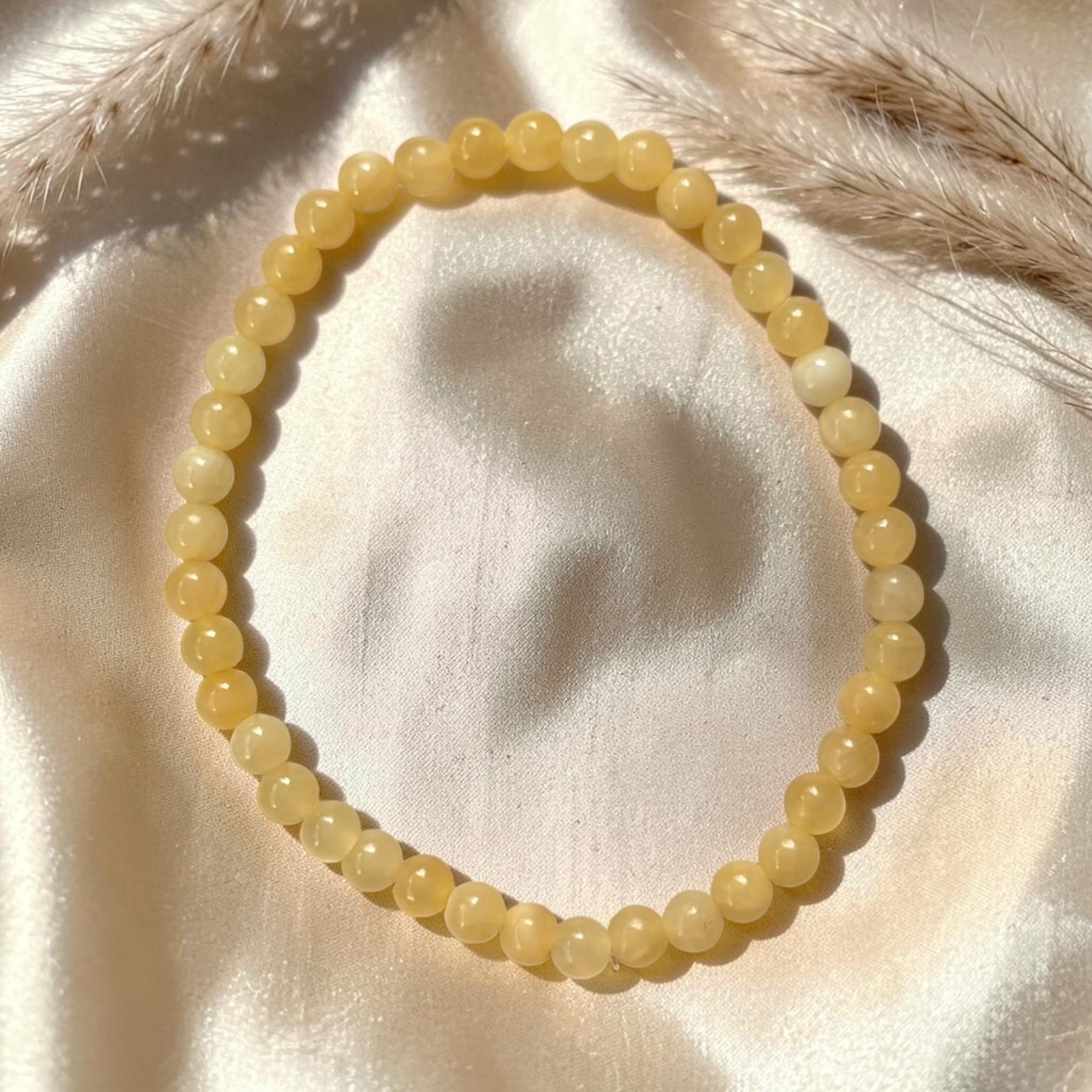 Orangencalcit Armband 4 mm