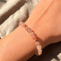 Rutilquarz-Armband mit 18 Karat vergoldeten Perlen | 6 mm