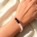 Rosenquarz & Granat Armband | 6 mm