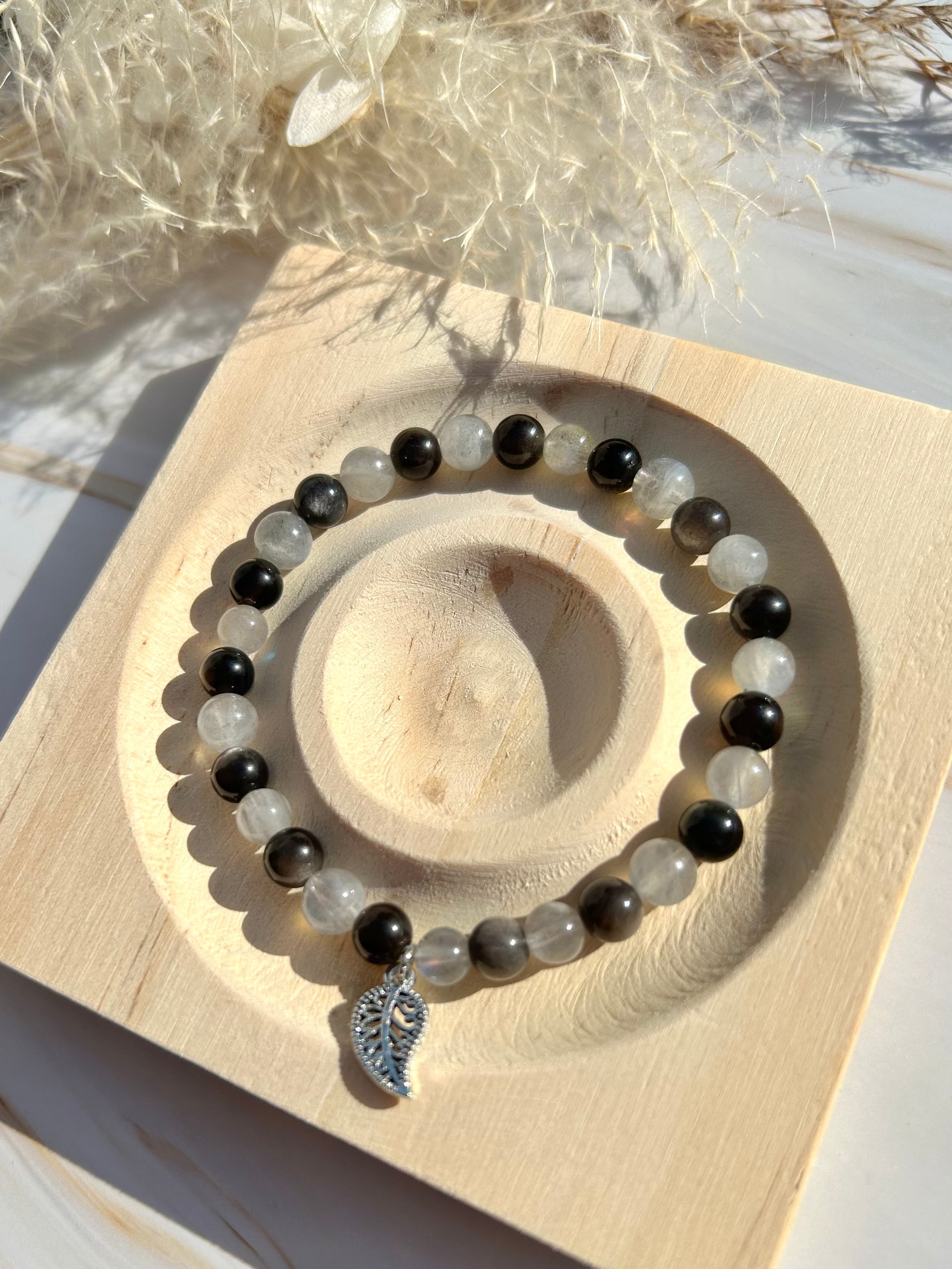 Silberobsidian & Labradorit Armband 0,6