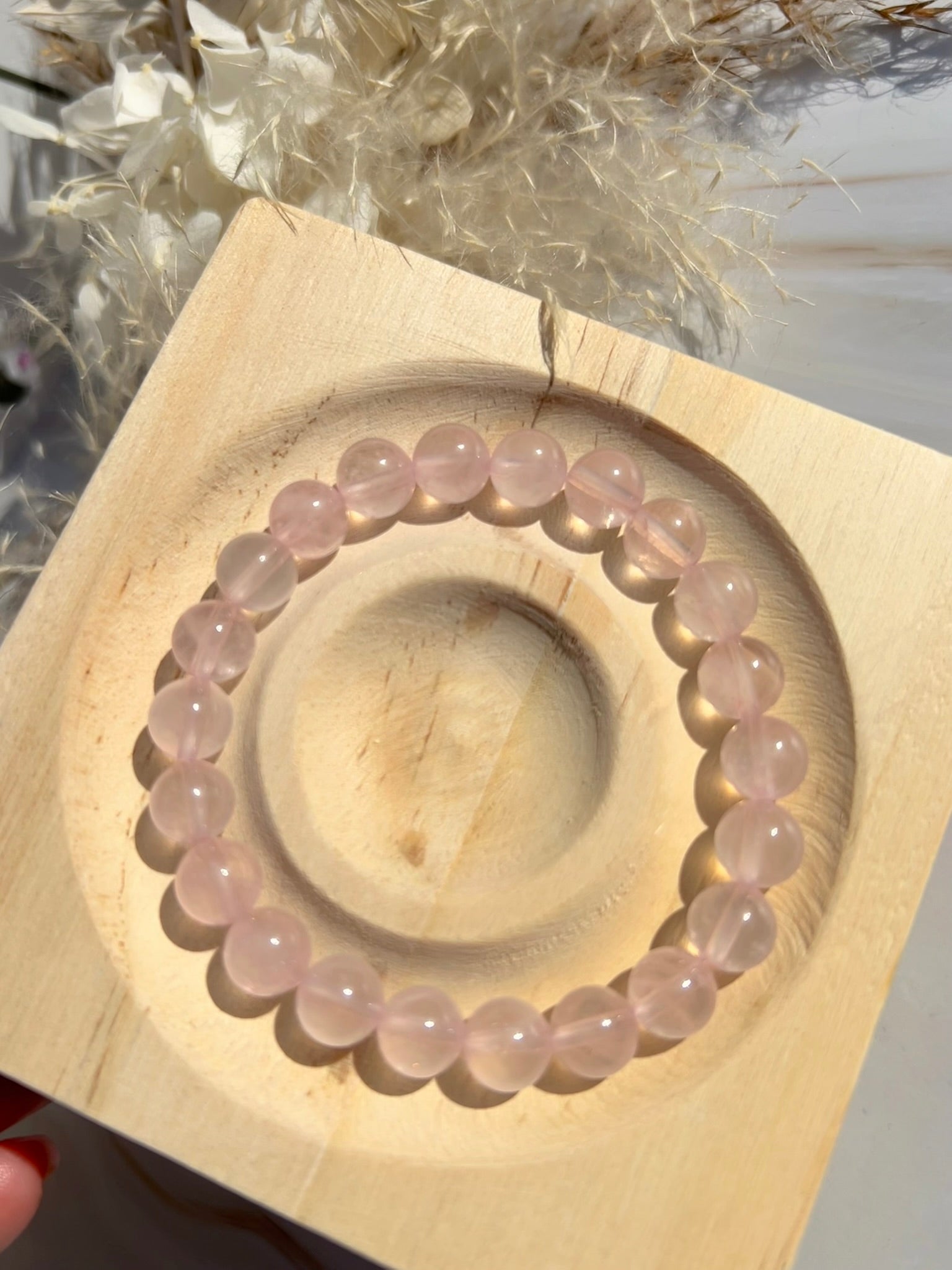 Rosenquarz Armband 0,8